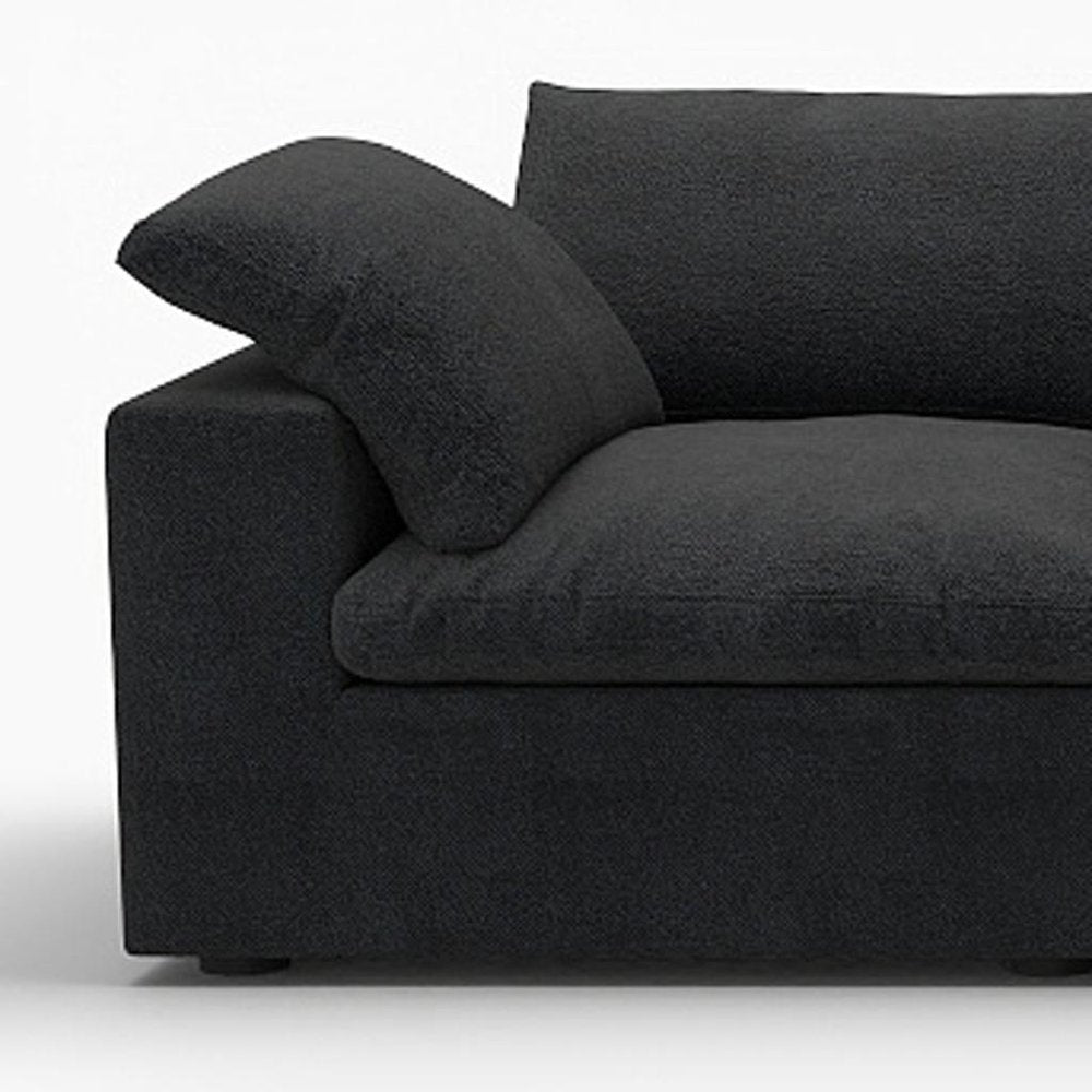 160" White Linen Blend Modular Sofa With Toss Pillows