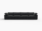 160" White Linen Blend Modular Sofa With Toss Pillows