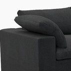 160" White Linen Blend Modular Sofa With Toss Pillows