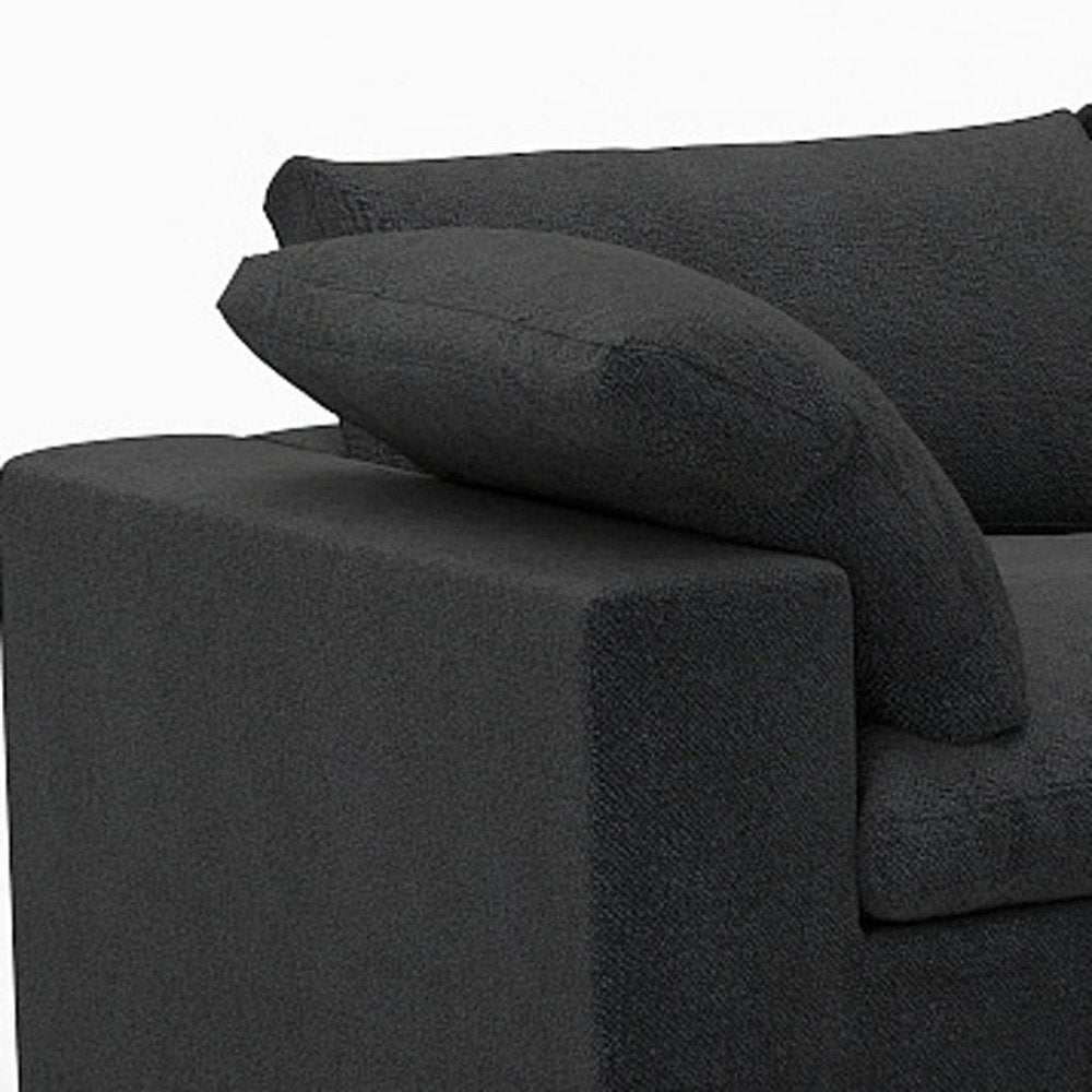 160" White Linen Blend Modular Sofa With Toss Pillows
