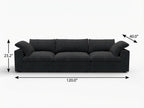 120" White Linen Blend Modular Sofa With Toss Pillows