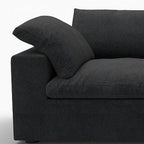 120" White Linen Blend Modular Sofa With Toss Pillows