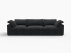 120" White Linen Blend Modular Sofa With Toss Pillows