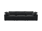 120" White Linen Blend Modular Sofa With Toss Pillows