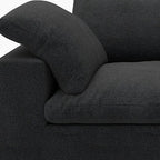80" White Linen Blend Modular Loveseat and Toss Pillows