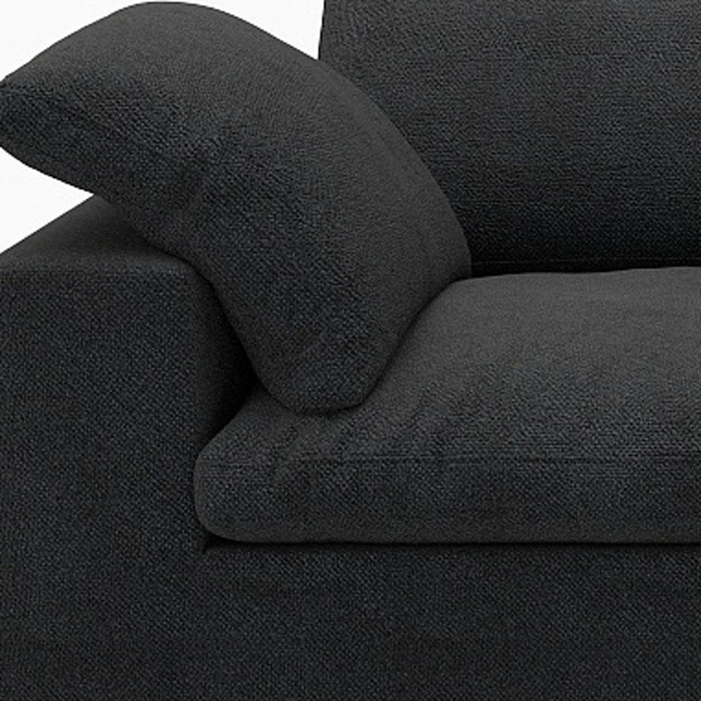 80" White Linen Blend Modular Loveseat and Toss Pillows