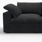 118" Light Gray Linen Blend Modular Sofa With Ottoman And Storage