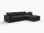 118" Light Gray Linen Blend Modular Sofa With Ottoman And Storage