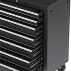 15" Black Multi-Tier Steel Four Drawer Rolling Storage Cabinet With Lid
