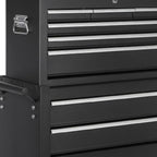 Set of Two Black Multi-Tier Steel Eight Drawer Rolling Storage Cabinet With Lid