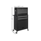 Set of Two Black Multi-Tier Steel Eight Drawer Rolling Storage Cabinet With Lid