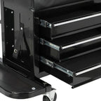 26" Black Multi-Tier Steel Three Drawer Tool Chest With Lid