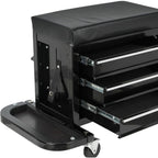 26" Black Multi-Tier Steel Three Drawer Tool Chest With Lid