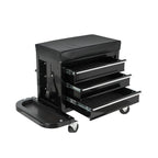 26" Black Multi-Tier Steel Three Drawer Tool Chest With Lid