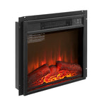 18" Black Metal Electric Fireplace Insert With LED