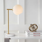 21" White Round Globe Lamp With Globe Shade