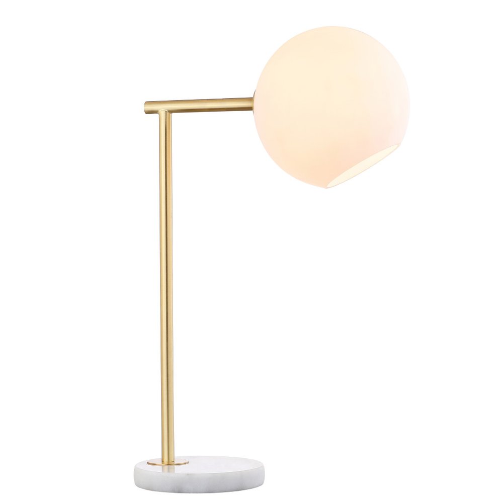 21" White Round Globe Lamp With Globe Shade