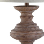 27" Brown Urn Bedside Lamp With Drum Shade