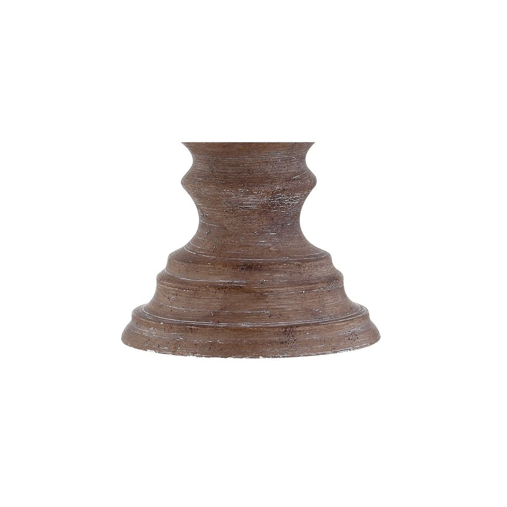 27" Brown Urn Bedside Lamp With Drum Shade