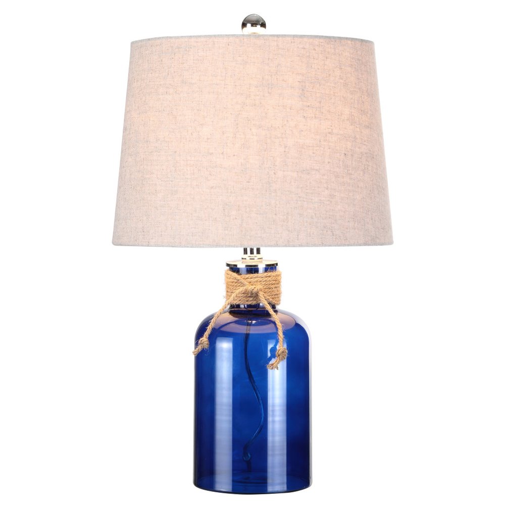 24" Clear Novelty Table Lamp With Drum Shade