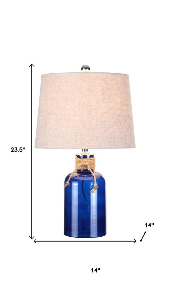 24" Clear Novelty Table Lamp With Drum Shade