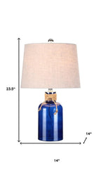 24" Clear Novelty Table Lamp With Drum Shade