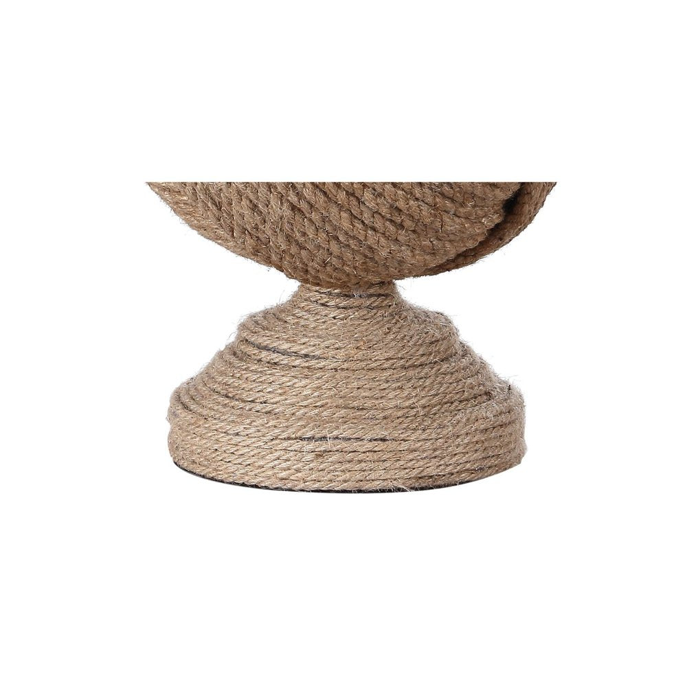 24" Brown Globe Table Lamp With Drum Shade