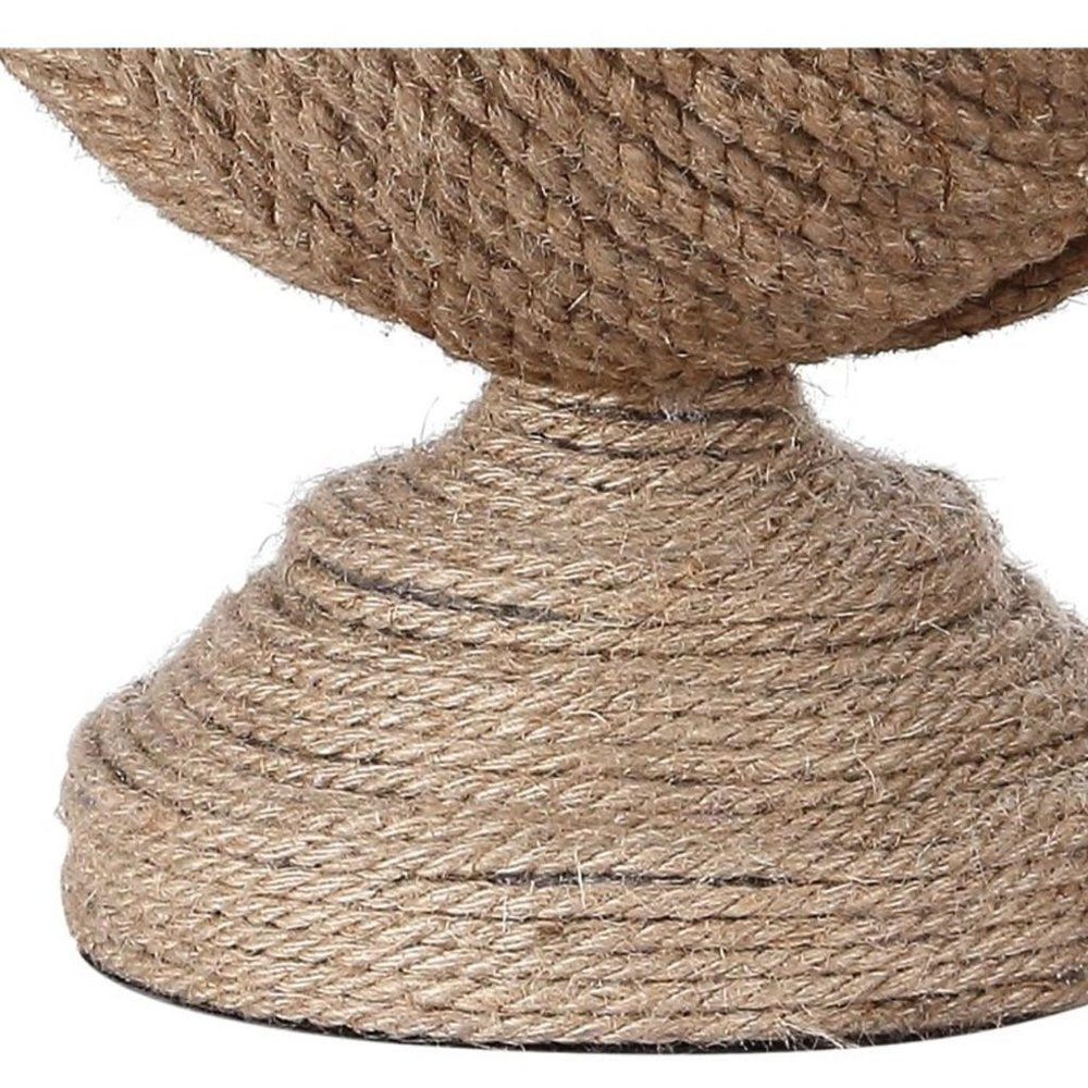 24" Brown Globe Table Lamp With Drum Shade