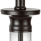 Set of Two 30" Black Table Lamps With Drum Shades