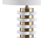 27" White Novelty Table Lamp With Drum Shade