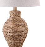 31" Natural Water Hyacinth Urn Table Lamp With Drum Shade
