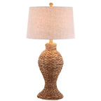 31" Natural Water Hyacinth Urn Table Lamp With Drum Shade