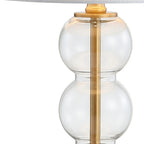 21" Clear And Gold Table Lamp With Drum Shade