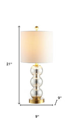 21" Gold Globe Table Lamp With Drum Shade