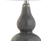 21" Silver Gourd Table Lamp With Drum Shade