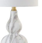 21" Gold Gourd Table Lamp With Drum Shade