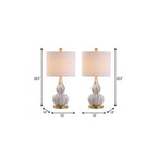 Set of Two 21" Gold Gourd Desk Lamps With Drum Shades