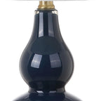 21" Gold Gourd Desk Lamp With Drum Shade