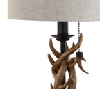 21" Brown Table Lamp With Drum Shade