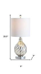 21" Silver Novelty Table Lamp With Globe Shade