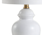 20" White And Gold Urn Table Lamp With Drum Shade