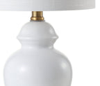 20" White And Gold Urn Table Lamp With Drum Shade