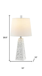 Set of Two 21" White Geometric Table Lamps With Empire Shades