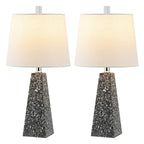 Set of Two 21" Gray Geometric Table Lamps With Empire Shades