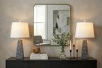 Set of Two 21" Gray Geometric Table Lamps With Empire Shades