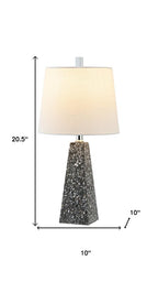 Set of Two 21" Gray Geometric Table Lamps With Empire Shades