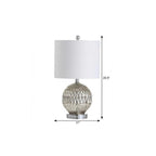 21" Silver Novelty Table Lamp With Globe Shade