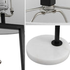 25" White Novelty Table Lamp With Drum Shade