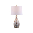 27" Ivory And Beige Novelty Table Lamp With Drum Shade