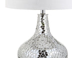 26" Silver Novelty Table Lamp With Drum Shade